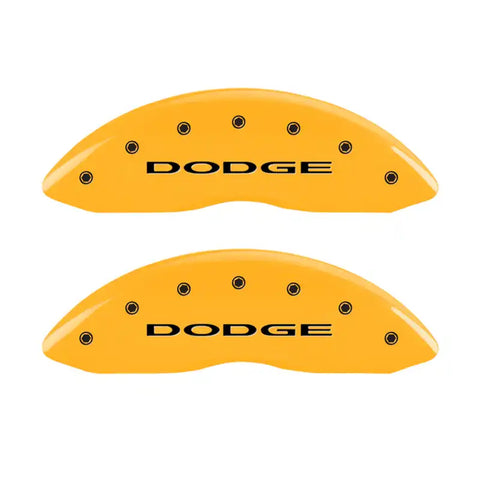 MGP Front set 2 Caliper Covers Engraved Front With out stripes/Dodge Yellow finish black ch