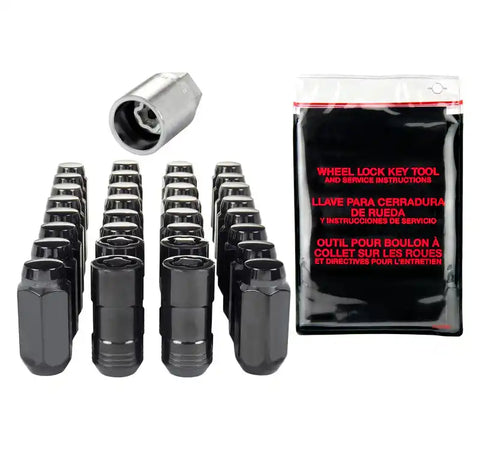 McGard 8 Lug Hex Install Kit w/Locks (Cone Seat Nut) M14X1.5 / 13/16 1.945in. Length - Black