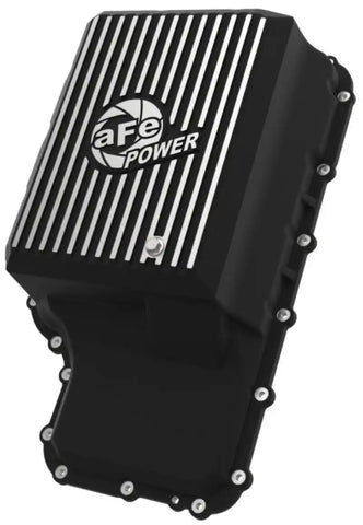 aFe 46-71220B 20-21 Ford Truck w/ 10R140 Transmission Pan Black POWER Street Series Machined Fins