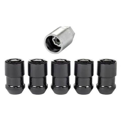 McGard Wheel Lock Nut Set - 5pk. (Cone Seat) M12X1.5 / 3/4 Hex 1.46in. Length Black