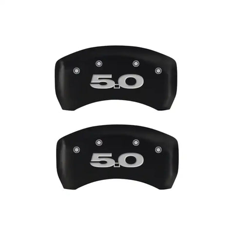 MGP 4 Caliper Covers Engraved Front Mustang Engraved Rear 50 Red finish silver ch