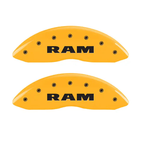 MGP 4 Caliper Covers Engraved Front & Rear Ram Yellow Finish Black Char 2006 Dodge Durango