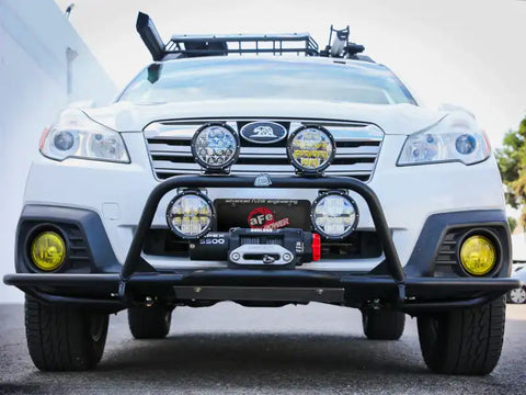 aFe 79-27012 POWER 20-23 Subaru Outback H4 2.4L (t) / 2.5L Terra Guard Front Bumper w/ Winch Mount - Black