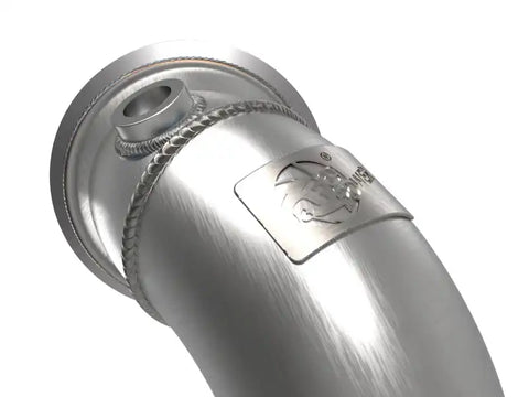 aFe 48-36411-1YC Power Twisted Steel Down Pipe 3in 304 Stainless w/ Cat 15-18 VW Golf R MKVII L4-2.0L (t)
