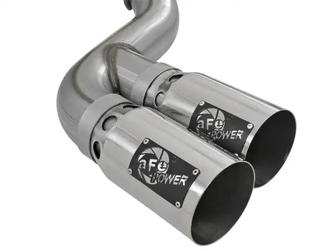 aFe 49-43102-P Rebel XD 4in SS Down-Pipe Back Exhaust w/Dual Polished Tips 17-18 Ford Diesel Trucks V8-6.7L(td)