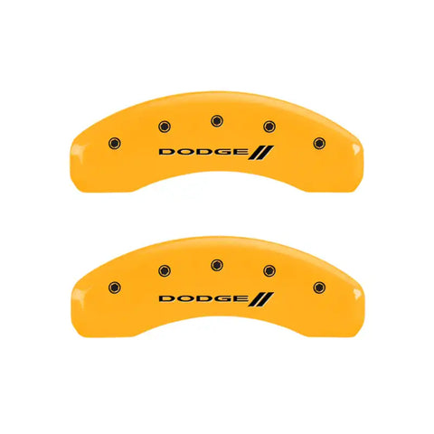 MGP 4 Caliper Covers Engraved F & R w/ Stripes/Dodge Yellow Finish Black Char 2008 Dodge Durango