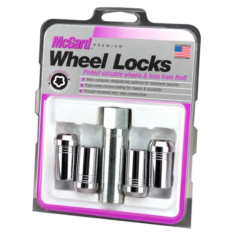 McGard Wheel Lock Nut Set - 4pk. (Tuner / Cone Seat) M14X1.5 22mm Hex 1.648in. Length Chrome