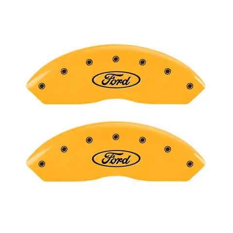MGP 4 Caliper Covers Engraved Front & Rear Oval Logo/Ford Yellow Finish Black Char 2000 Ford F-150