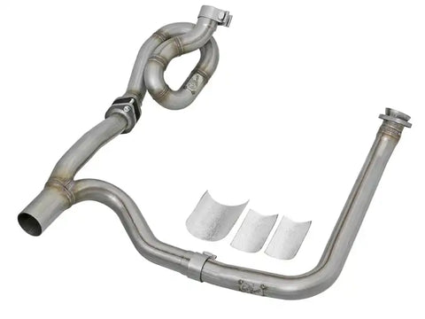 aFe 48-46207-PK POWER Twisted Steel Y-Pipe w/ Loop Relocation Pipe 12-18 Jeep Wrangler (JK) V6 3.6L