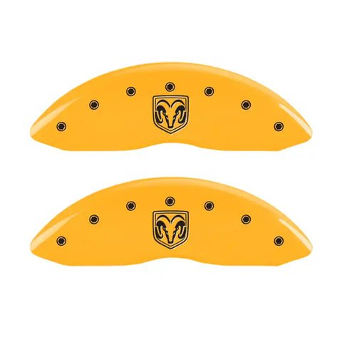 MGP 4 Caliper Covers Engraved Front Ram Rear Ramhead Yellow Finish Black Char 2006 Dodge Durango