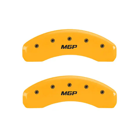 MGP 4 Caliper Covers Engraved Front & Rear MGP Yellow Finish Black Char 2011 Dodge Nitro