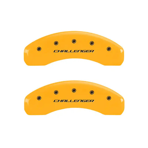 MGP 4 Caliper Covers Engraved Front Cursive/Challenger Engraved Rear RT Black finish silver ch