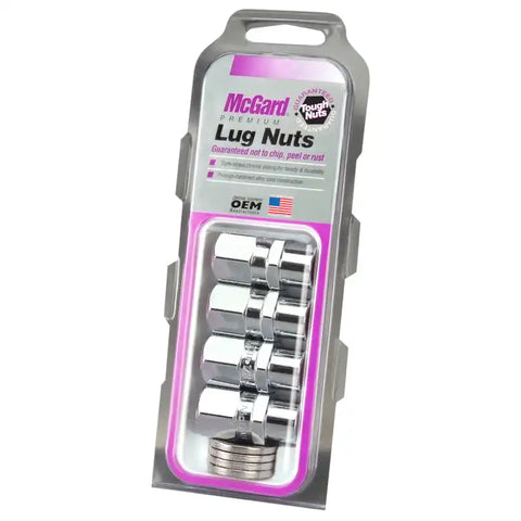 McGard Hex Lug Nut (Drag Racing Short Shank) M12X1.5 / 13/16 1.6in. Length (4-Pack) - Chrome