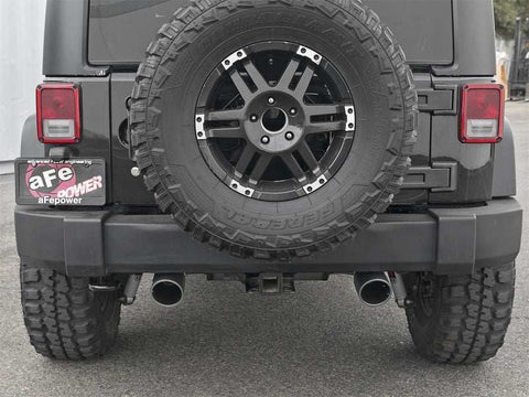 aFe 49-48062-B Rebel Series 2.5in 409 SS Cat-Back Exhaust w/ Black Tips 2007+ Jeep Wrangler (JK) V6 3.6L/3.8L