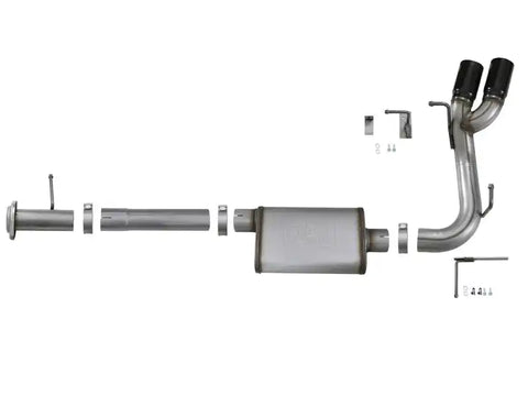 aFe 49-44061-B Rebel Series CB 3in Middle Side Exit SS Exht w/ Black Tips 15-17 Chevy Colorado / GMC Canyon