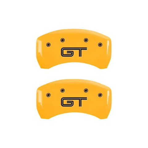 MGP Rear set 2 Caliper Covers Engraved Rear GT Yellow finish black ch