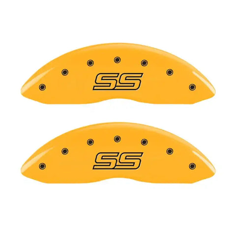 MGP 4 Caliper Covers Engraved F & R Trailblazer SS Yellow Finish Black Char 2008 Chevy Trailblazer