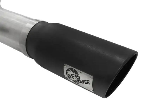 aFe 49-02039-B Atlas 5in DPF-Back Aluminized Steel Exh Dodge RAM Diesel 13-14 L6-6.7L Mega Cab w/ Black Tip