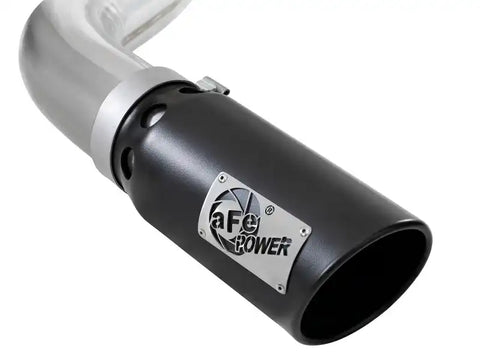aFe 49-43106-B Large Bore-HD 4in 409 SS DPF-Back Exh 18-19 Ford F-150 V6-3.0L (td) w/ Black Tip