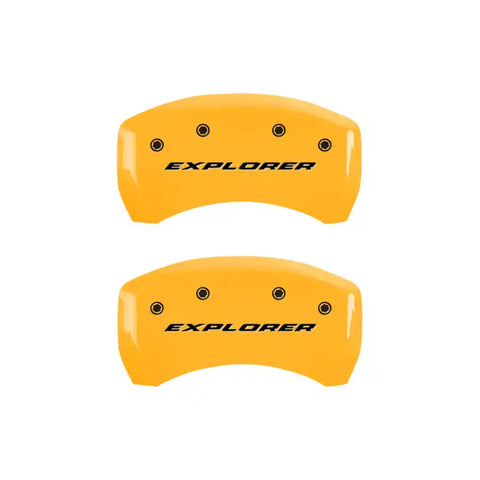 MGP 4 Caliper Covers Engraved Front & Rear Explorer Yellow finish black ch