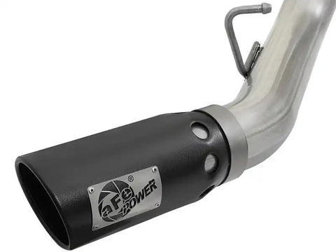 aFe 49-04086-B ATLAS 4in DPF-Back Alum Steel Exhaust System w/Dual Exit Black Tip 2017 GM Duramax 6.6L (td)