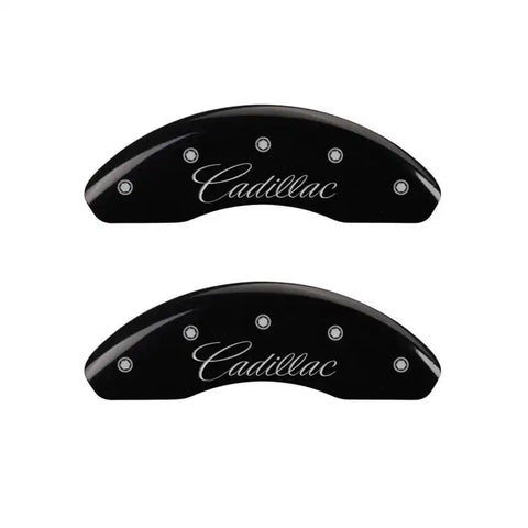 MGP 4 Caliper Covers Engraved Front Cadillac Engraved Rear ATS Black finish silver ch