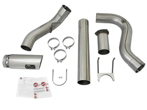 aFe 49-43090-P LARGE BORE HD 5in 409-SS DPF-Back Exhaust w/Polished Tip 2017 Ford Diesel Trucks V8 6.7L (td)