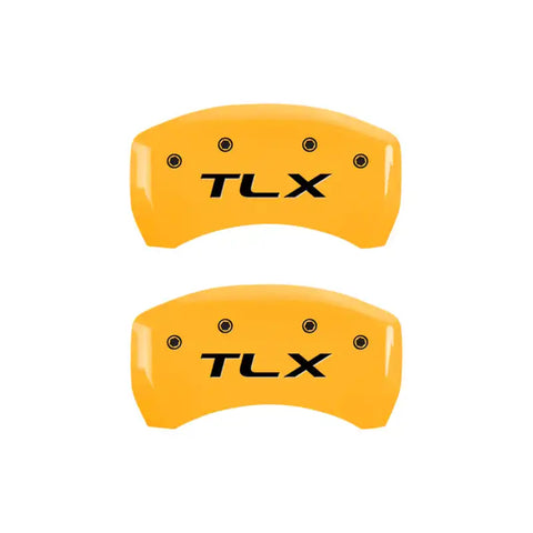 MGP 4 Caliper Covers Engraved Front Acura Engraved Rear TLX Yellow finish black ch