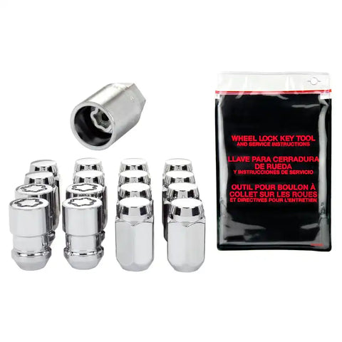McGard 4 Lug Hex Install Kit w/Locks (Cone Seat Nut) M12X1.5 / 13/16 1.5in. Length - Chrome