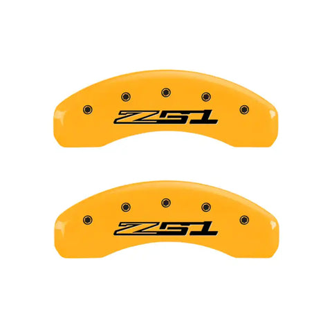 MGP 4 Caliper Covers Engraved Front Corvette C7 Engraved Rear Z51/2015 Yellow finish black ch