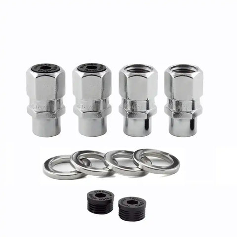 McGard Hex Lug Nut (Drag Racing Short Shank) 1/2-20 / 13/16 1.6in. Length (4-Pack) - Chrome