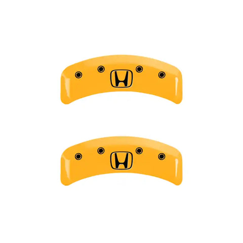 MGP 4 Caliper Covers Engraved Front Honda Engraved Rear H Logo Yellow finish black ch