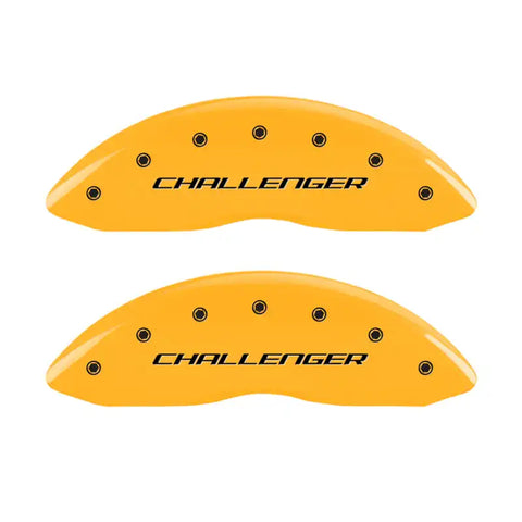 MGP 4 Caliper Covers Engraved F & R Block/Challenger Yellow Finish Black Char 2007 Dodge Charger