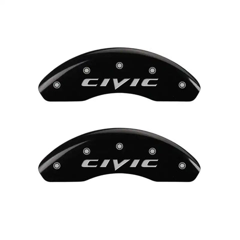 MGP 4 Caliper Covers Engraved Front & Rear Mgp Yellow Finish Black Char 2007 Honda Civic