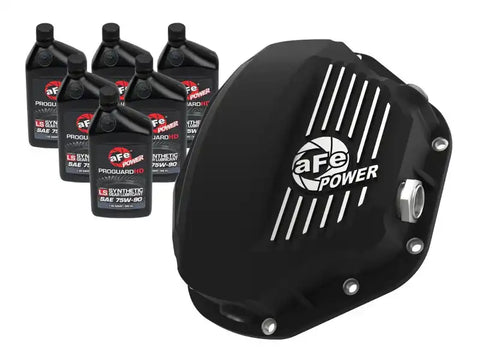 aFe 46-70032-WL Power Cover Diff Rear Machined w/ 75W-90 Gear Oil Ford Diesel Trucks 86-11 V8-6.4/6.7L (td)