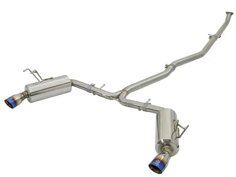 aFe 49-36615-L POWER Takeda 16-17 Honda Civic I4-1.5L (t) 2.5-2.25in 304 SS CB Dual-Exit Exhaust Blue Tips