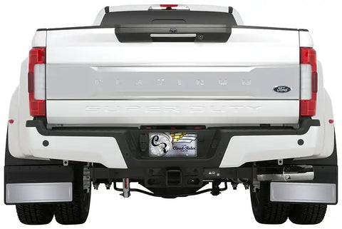 Cloud-Rider 812-4004R Black Powder Coat Hanger- Kick Back Mud Flaps - With Insert 'Advantage M.F. 2017-2019 Ford F-350 F-450 Super Duty [Dual Wheel]