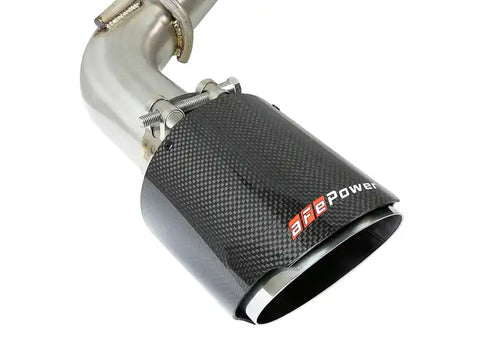 aFe 49-36133NM-C POWER Takeda 2.5in 304 SS Axle-Back Exhaust w/ Carbon Fiber Tips 17-19 Infiniti Q60 V6-3.0L (tt)