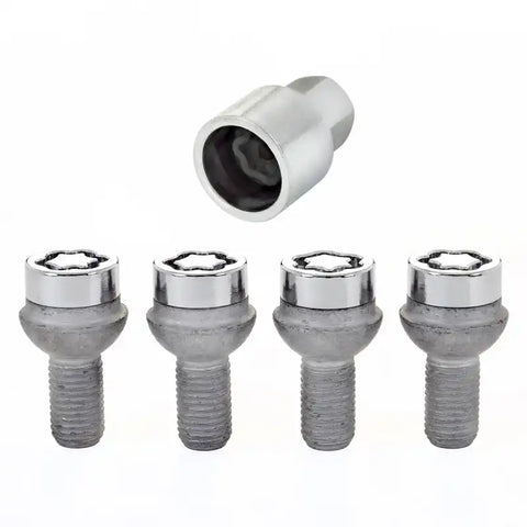 McGard Wheel Lock Bolt Set - 4pk. (Radius Seat) M12X1.5 / 17mm Hex 23.3mm Shank Length Chrome