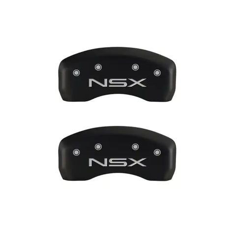 MGP 4 Caliper Covers Engraved Front Acura Engraved Rear NSX Red finish silver ch