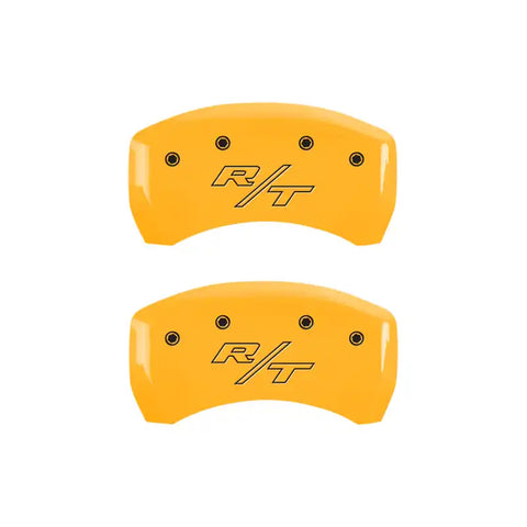 MGP 4 Caliper Covers Engraved Fr Challenger Rr Vintage RT Yellow Finish Black Char 07 Dodge Charger