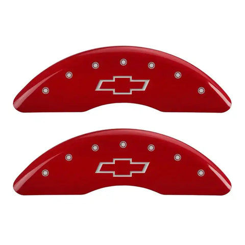 MGP 4 Caliper Covers Engraved Front & Rear Bowtie Yellow finish black ch