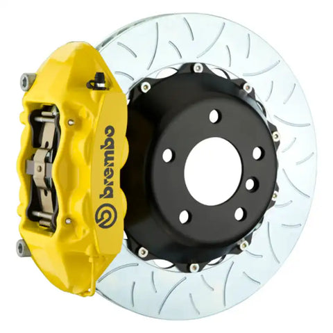 Brembo 07-15 Q7 (4L) Rear GT BBK 4 Piston Cast 380x28 2pc Rotor Slotted Type-3- Yellow