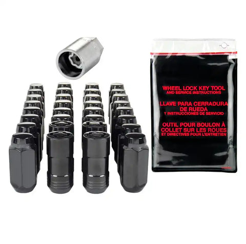 McGard 8 Lug Hex Install Kit w/Locks (Cone Seat Nut) M14X1.5 / 13/16 1.945in. Length - Black