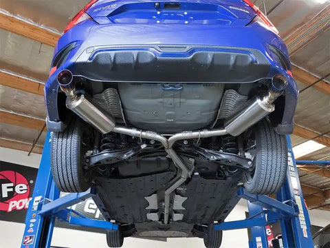 aFe 49-36615-L POWER Takeda 16-17 Honda Civic I4-1.5L (t) 2.5-2.25in 304 SS CB Dual-Exit Exhaust Blue Tips