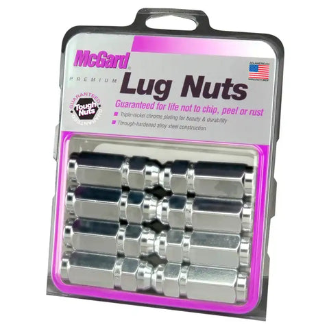 McGard Hex Lug Nut (Cone Seat / Duplex) 1/2-20 7/8 2.5in. Length (8-Pack) - Chrome