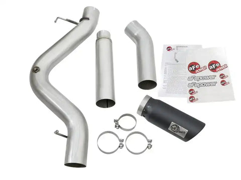 aFe 49-04081-B Atlas Exhaust 5in DPF-Back Aluminized Steel w/ Black Tips 16-17 GM Diesel Truck V8-6.6L (td)