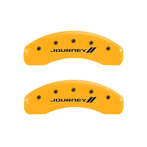 MGP 4 Caliper Covers Engraved Front & Rear With stripes/Journey Yellow finish black ch