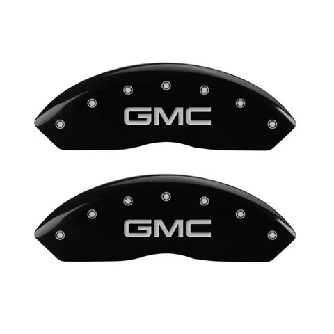 MGP 4 Caliper Covers Engraved Front & Rear GMC Black Finish Silver Char 2009 GMC Savana 2500
