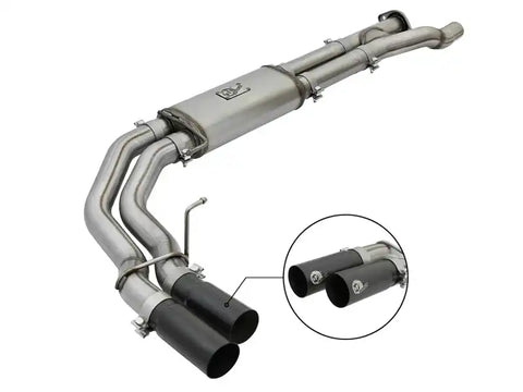 aFe 49-43091-B POWER Rebel Series 3in 409 SS Cat Back Exhaust w/ Black Tips 17 Ford F-150 Raptor V6-3.5L